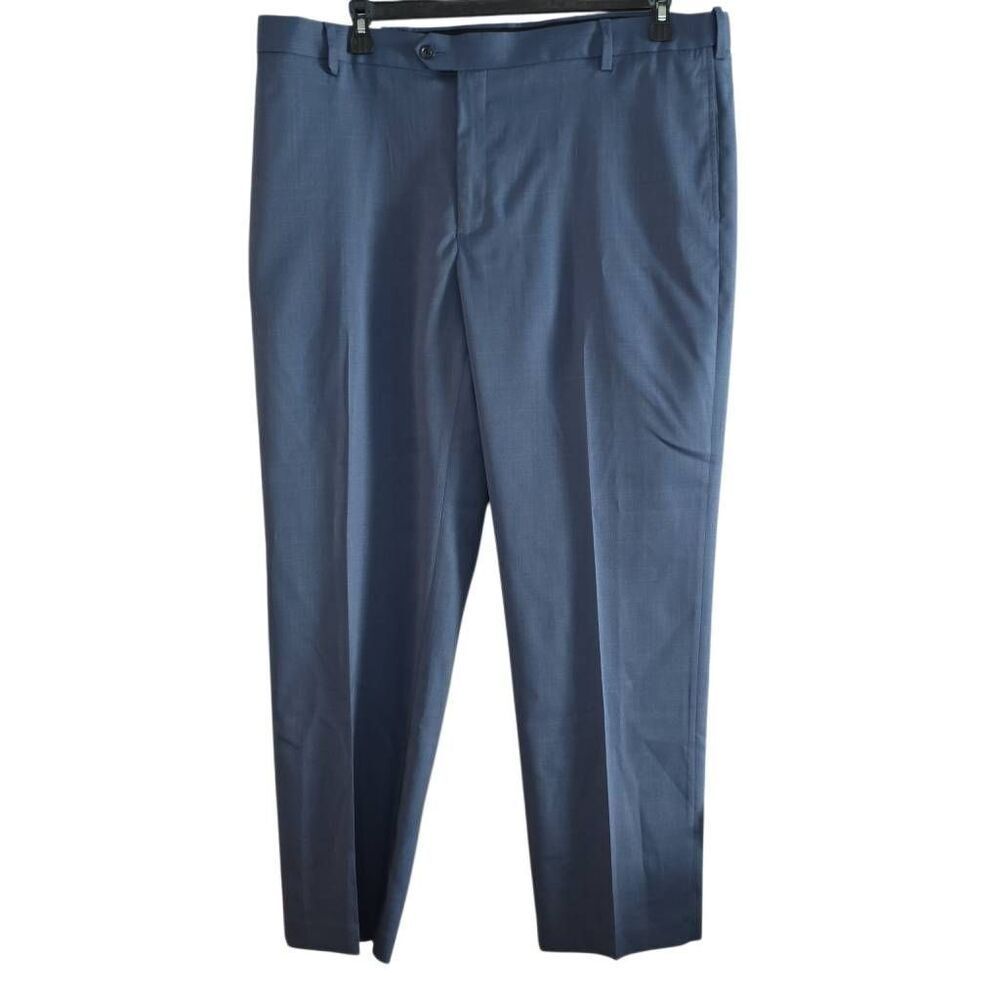 Savane Men's Size 40x30 Vintage Indigo Dlat Front No Iron Wicking Dress Pants